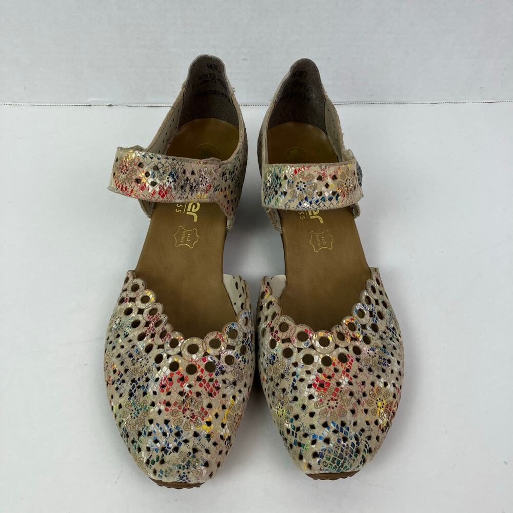 Rieker Sz 40/8.5-9 Miriam Artsy Colorful Laser Cut Soft Leather Mary Jane Shoes - Picture 5 of 16